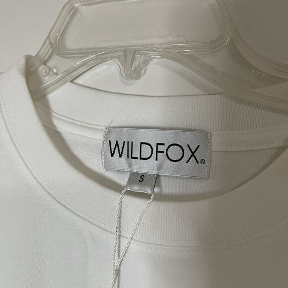 NEW! WILDFOX egoist jaime tee holiday clean white crew neck tshirt small - Picture 2 of 5